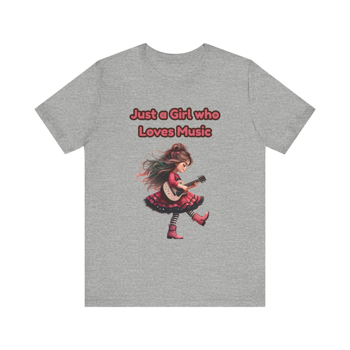 Just a Girl Who Loves Music T-Shirt — Cute Girl Guitar Graphic Tee