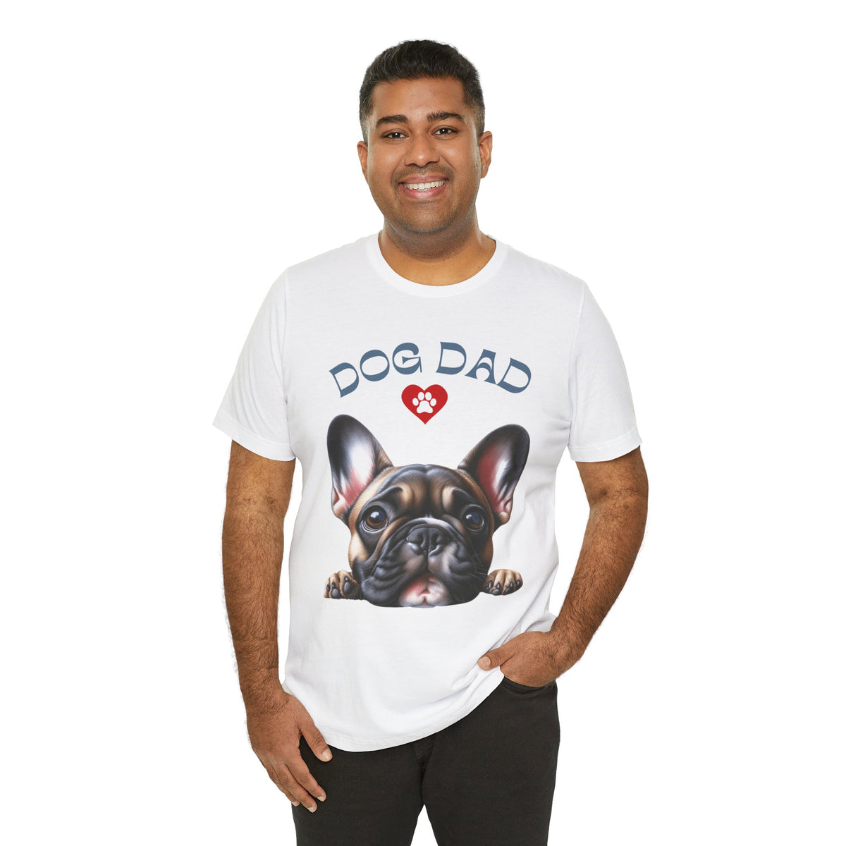 French Bulldog Dad T-Shirt – Cute French Bulldog Design with Heart Paw