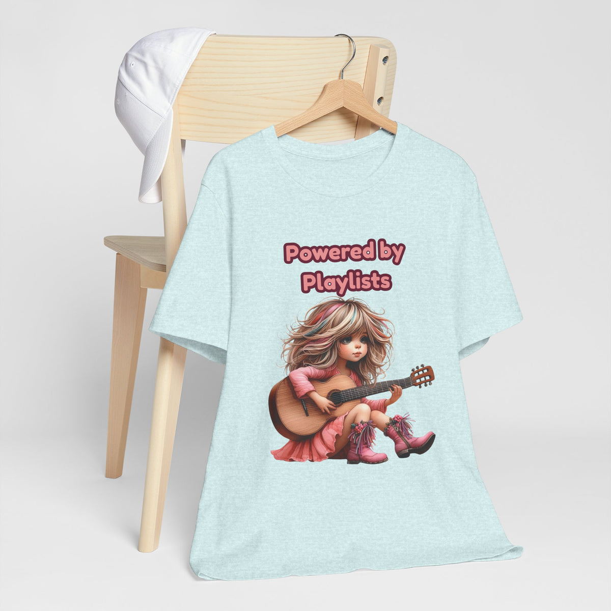 Music Lovers Powered by Playlists Guitar Tee