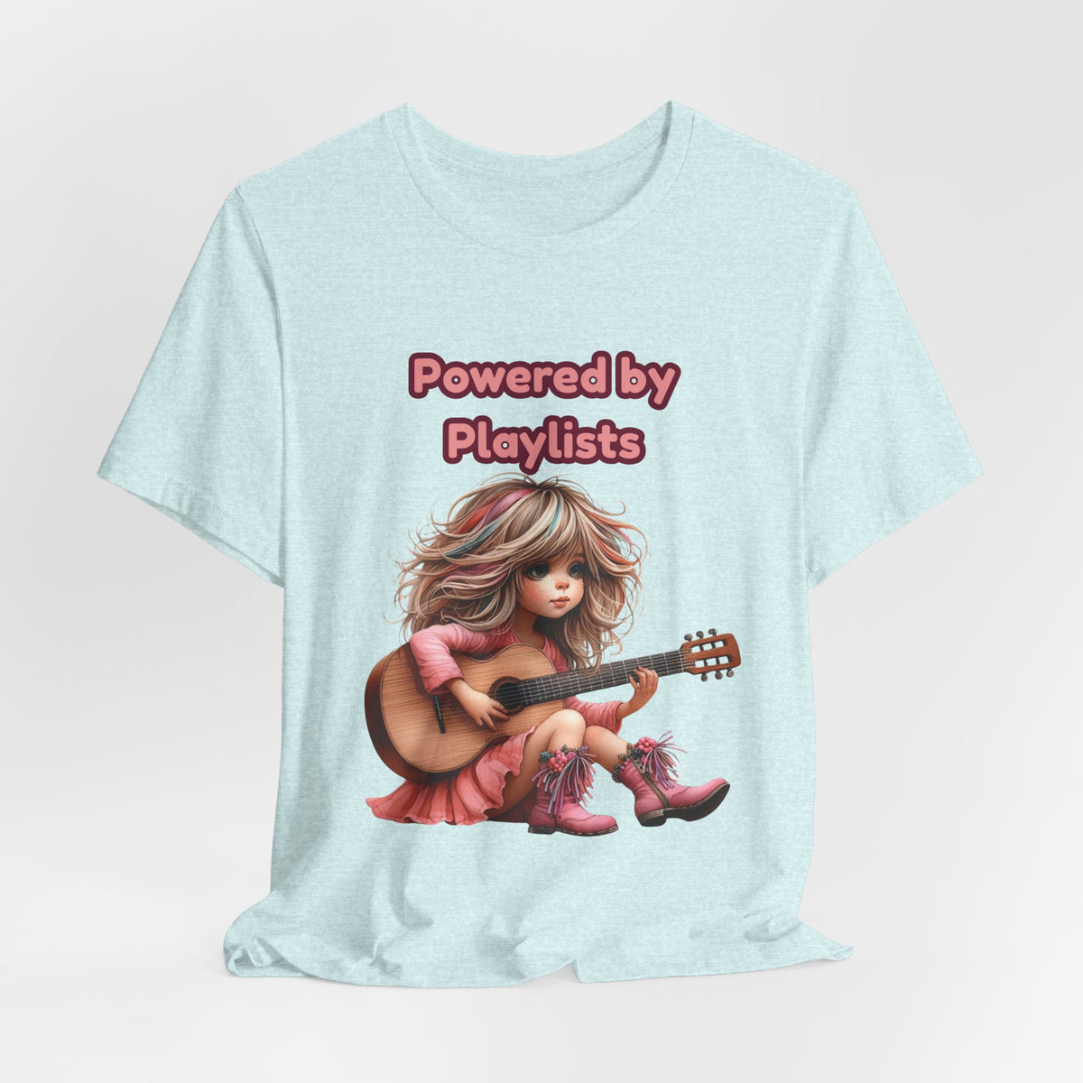Music Lovers Powered by Playlists Guitar Tee