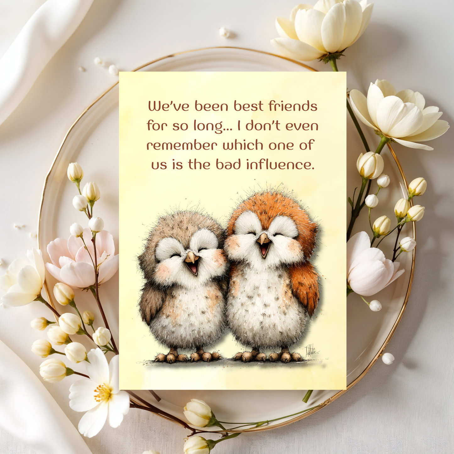 The Forever Friends Collection Greeting Card:  We've Been Friends For So Long... I Don't Remember Which One of Us...