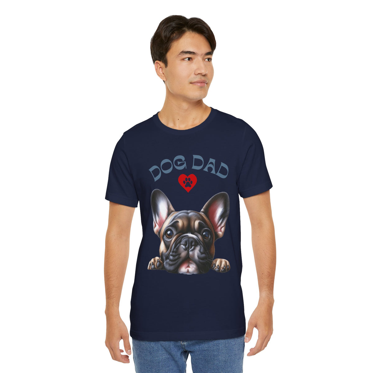 French Bulldog Dad T-Shirt – Cute French Bulldog Design with Heart Paw