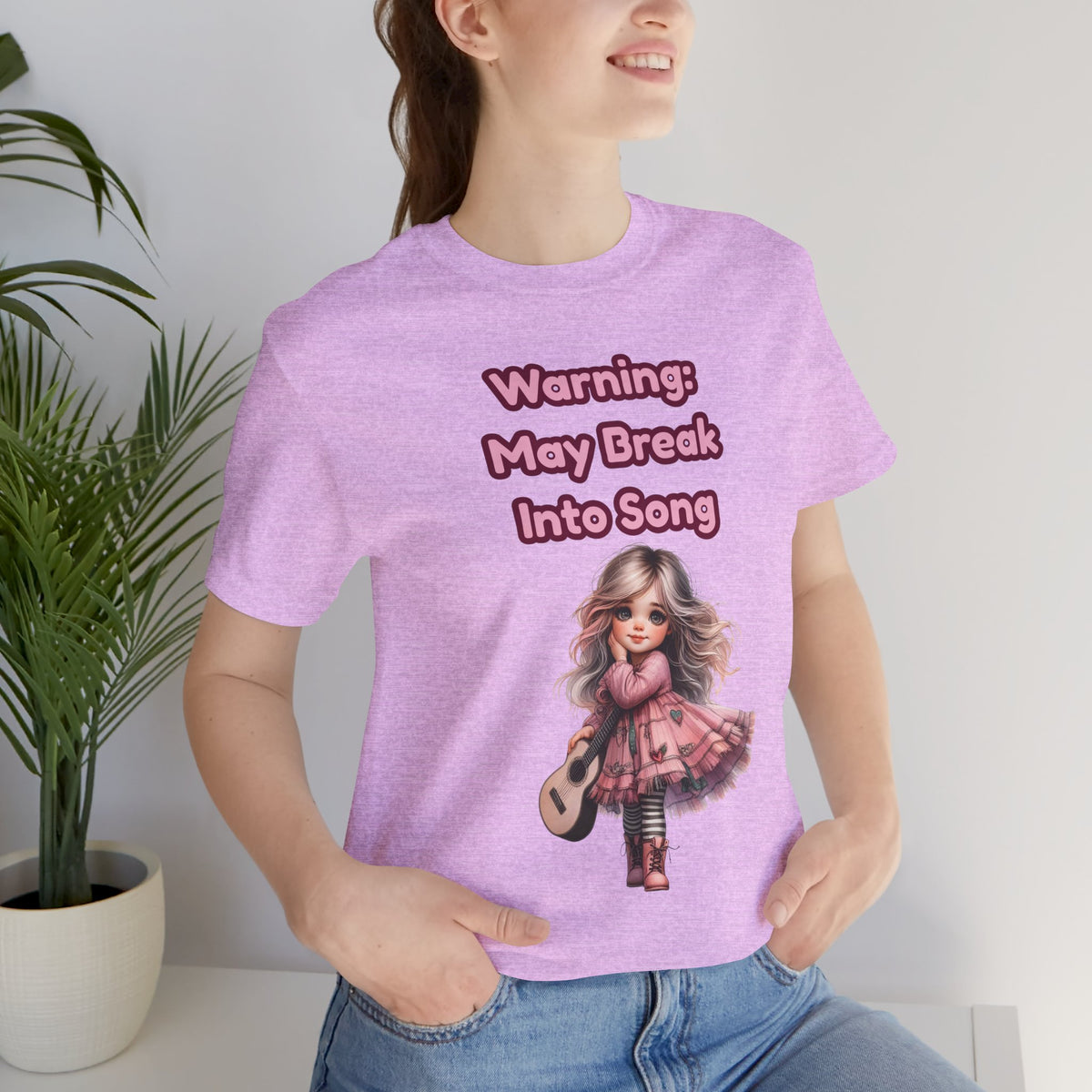 Music Lovers Warning: May Break Into Song Girl Graphic Tee