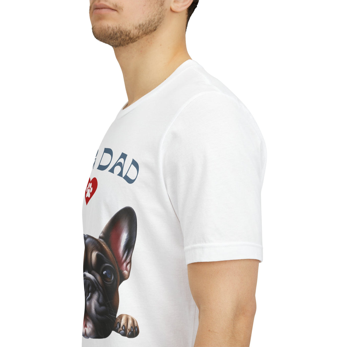 French Bulldog Dad T-Shirt – Cute French Bulldog Design with Heart Paw