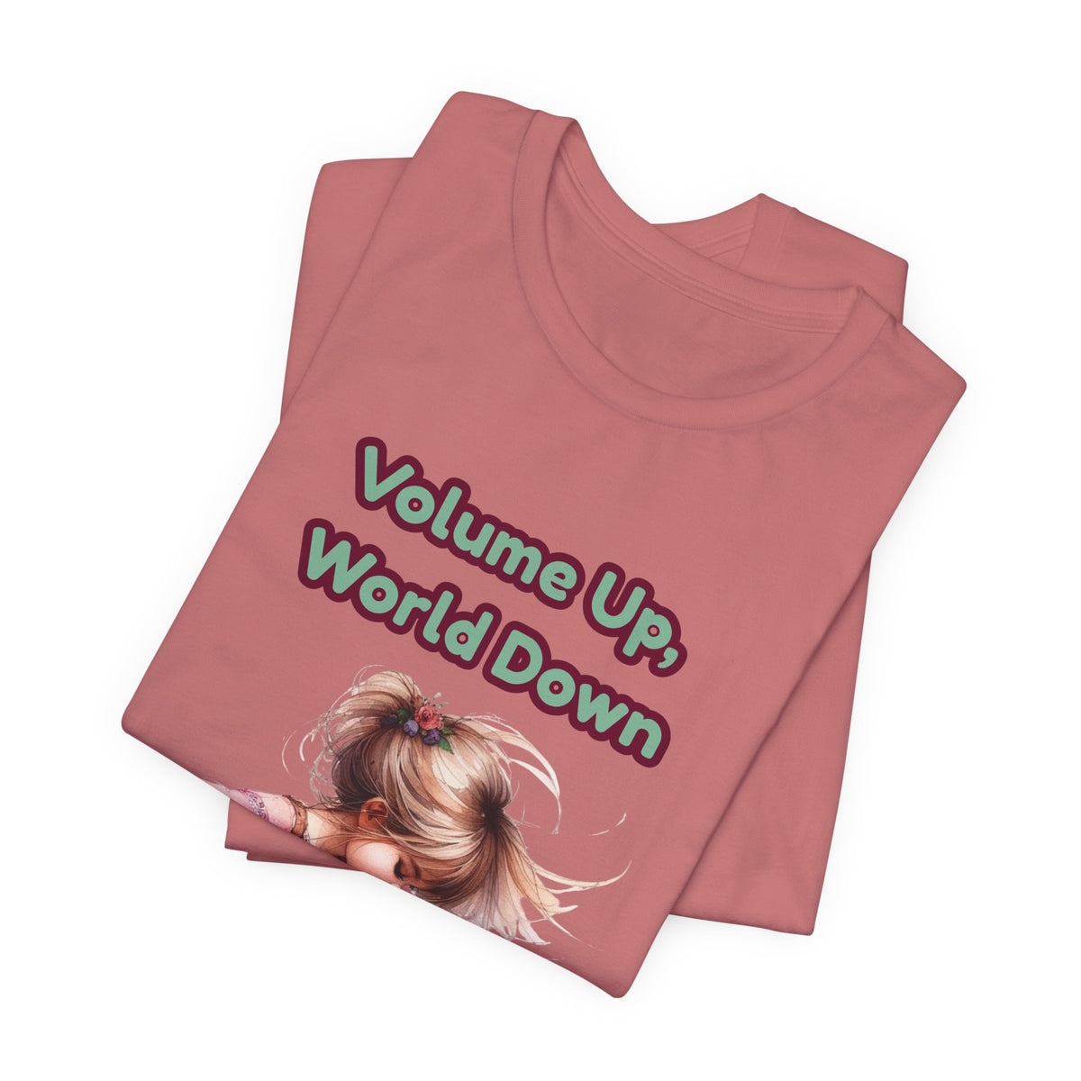 Music Lovers Volume Up, World Down Guitar Tee