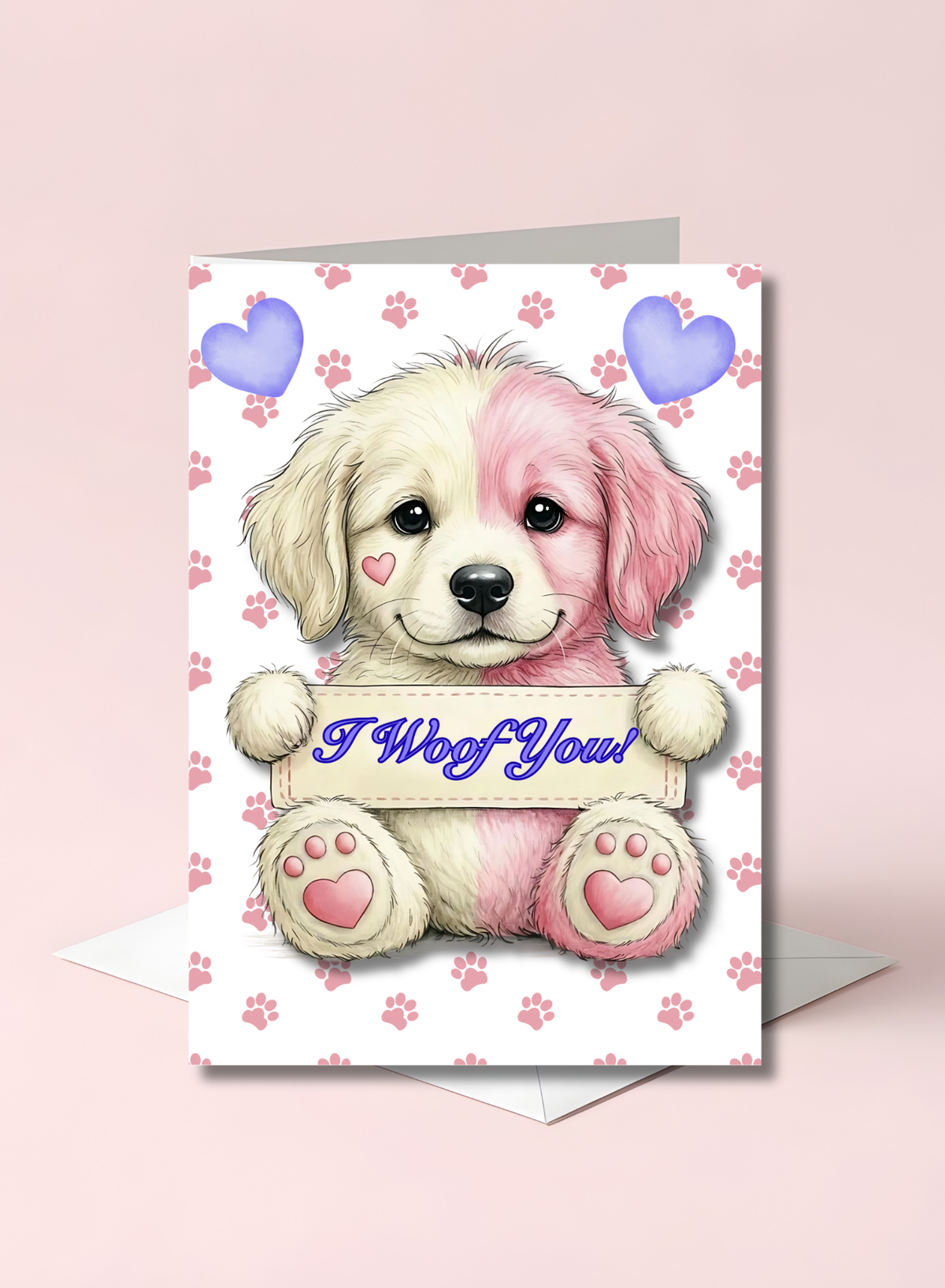 Darling Dog Greeting Card: I Woof You