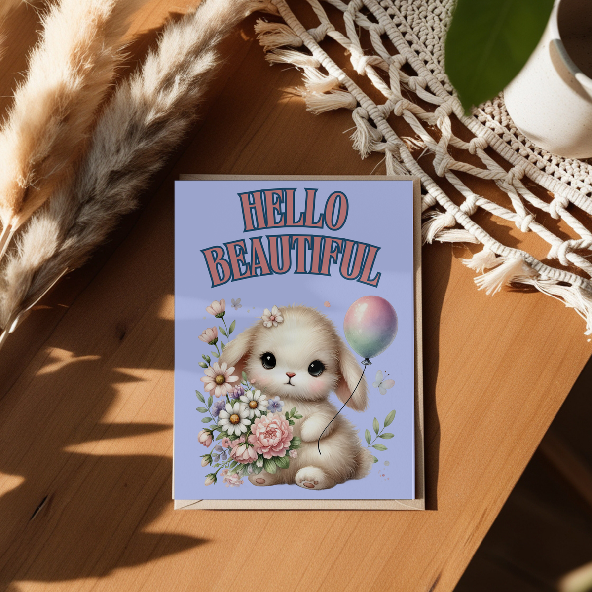 The Bunny Wishes Collection Greeting Cards: Hello Beautiful