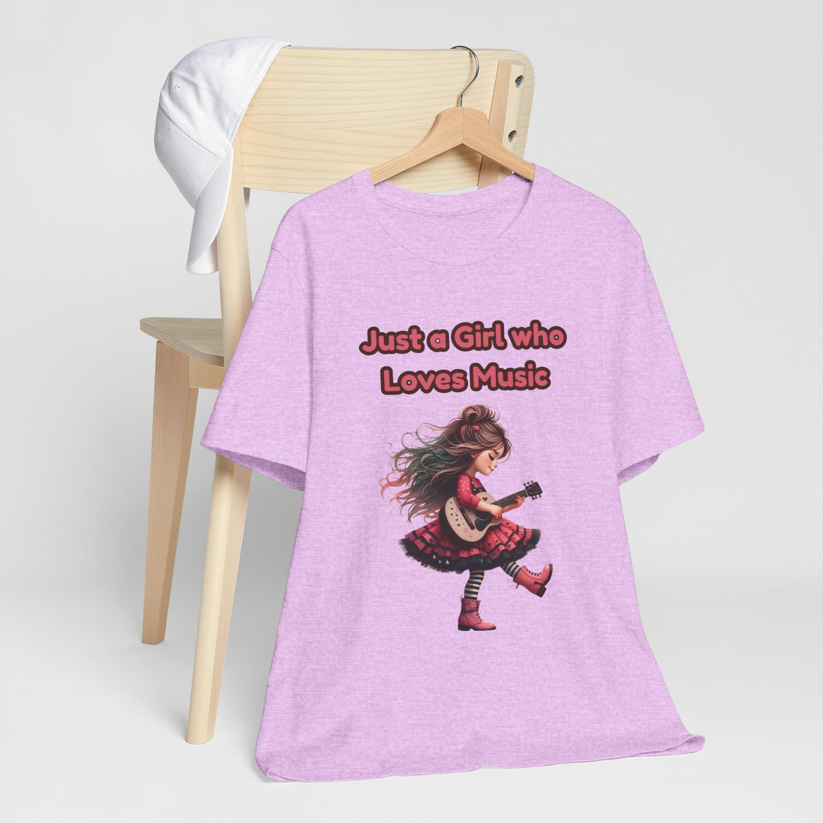 Just a Girl Who Loves Music T-Shirt — Cute Girl Guitar Graphic Tee
