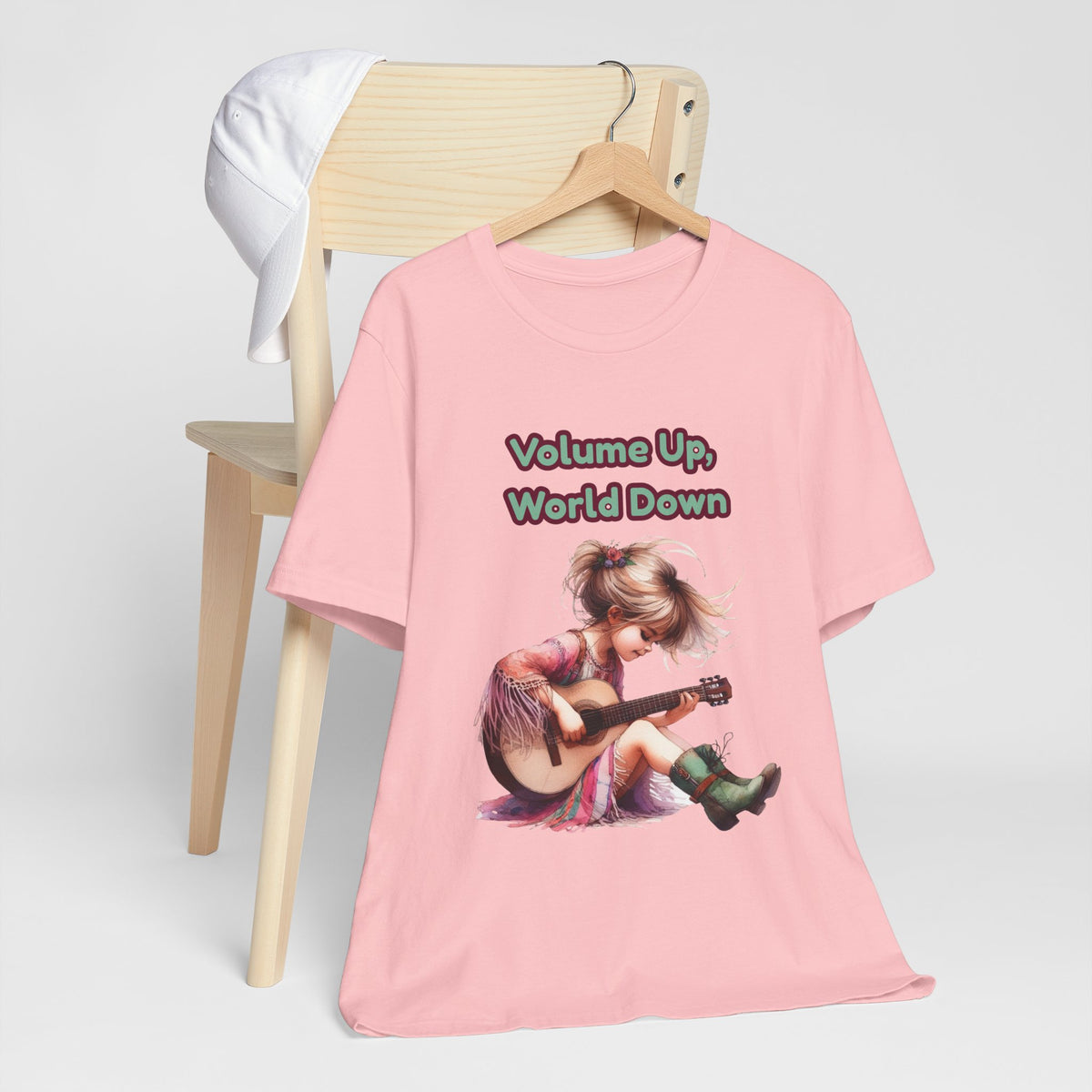 Music Lovers Volume Up, World Down Guitar Tee