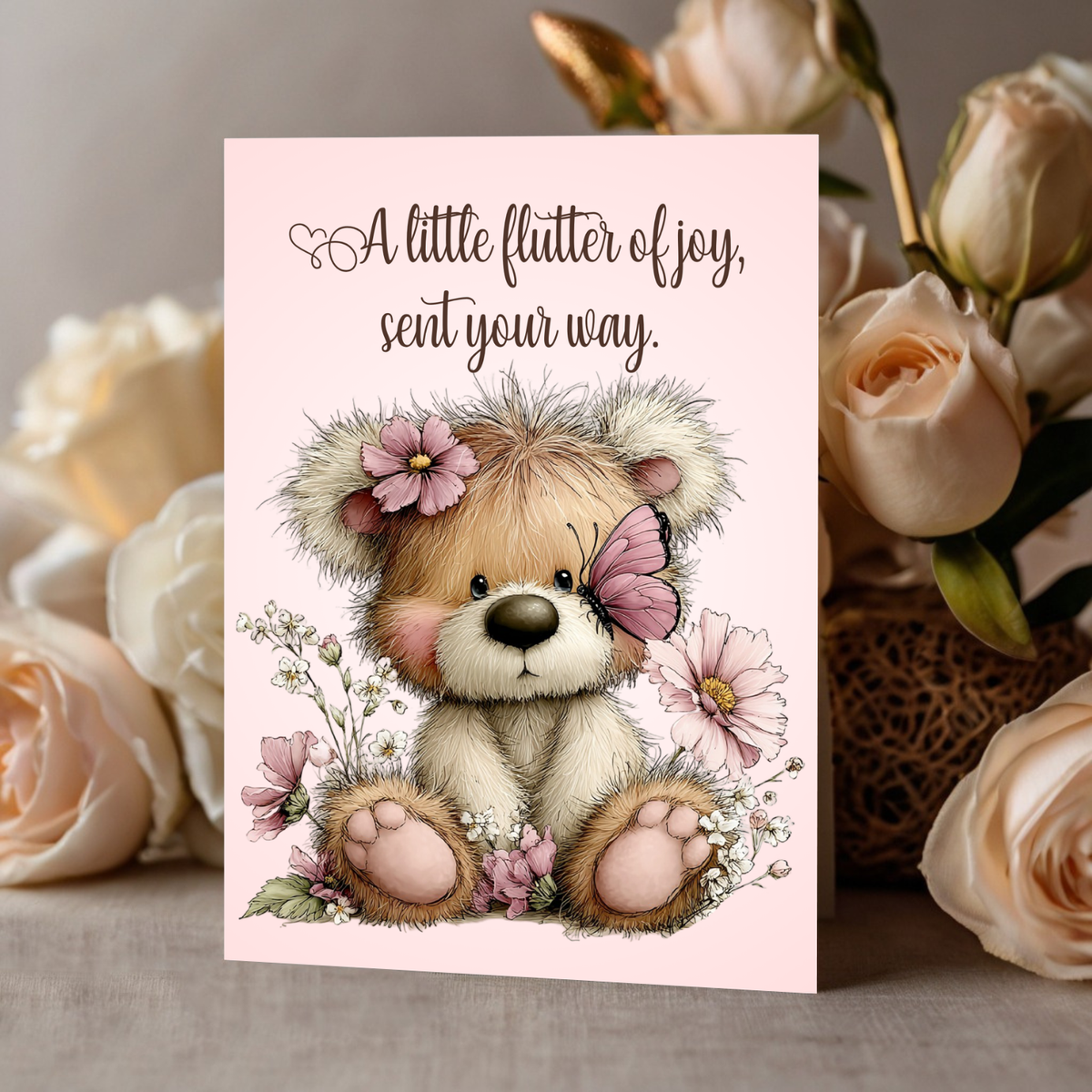 The Beautiful Blossom Bears Collection Greeting Cards: A Little Flutter of Joy Sent Your Way.