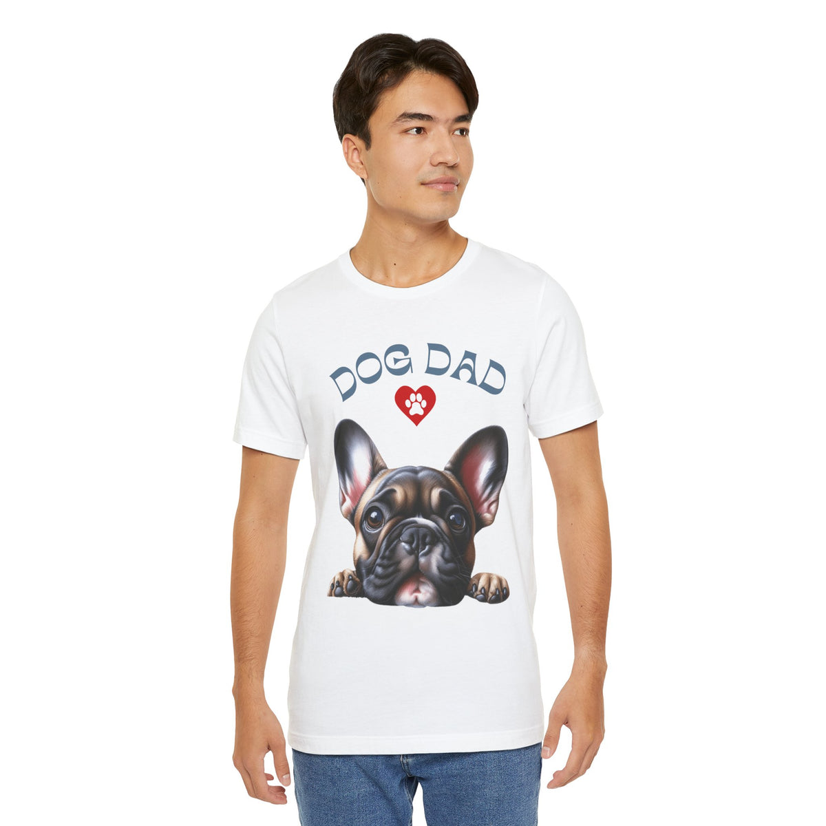 French Bulldog Dad T-Shirt – Cute French Bulldog Design with Heart Paw