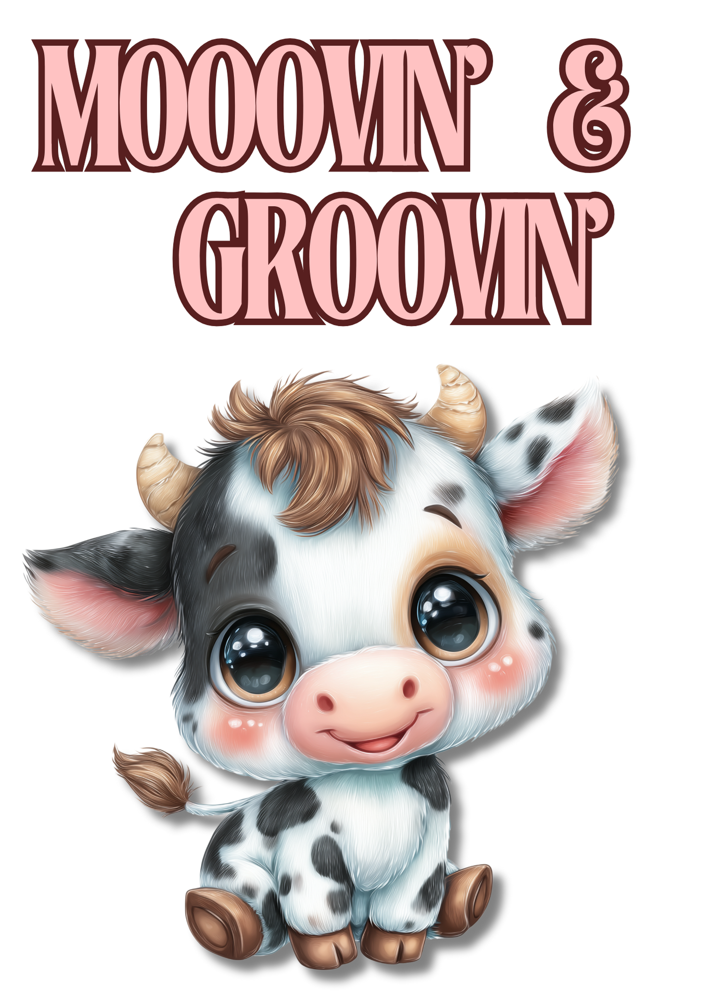 The Down Home Farm Collection Greeting Card: Mooovin & Grooving Cow
