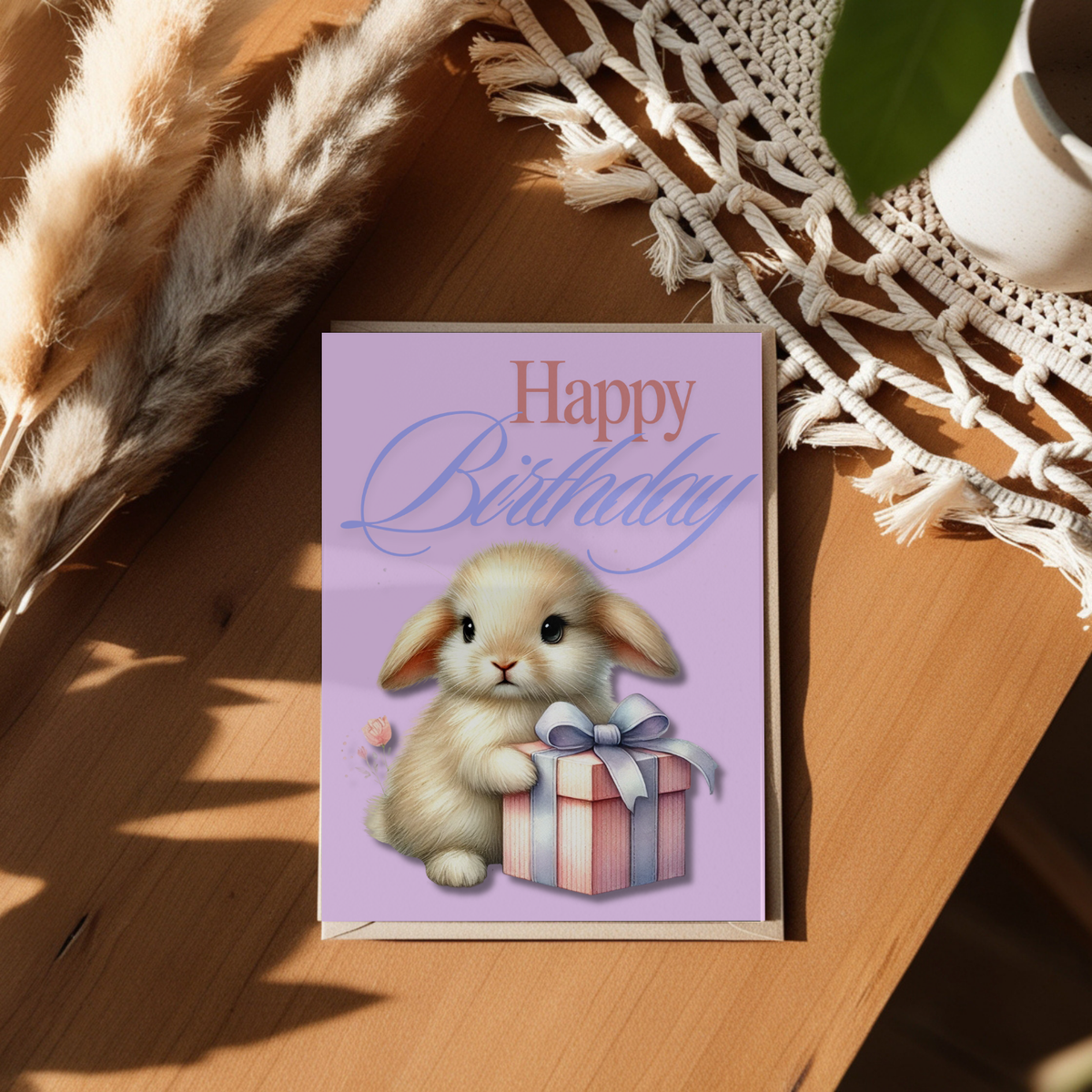 The Bunny Wishes Collection Greeting Card: Happy Birthday