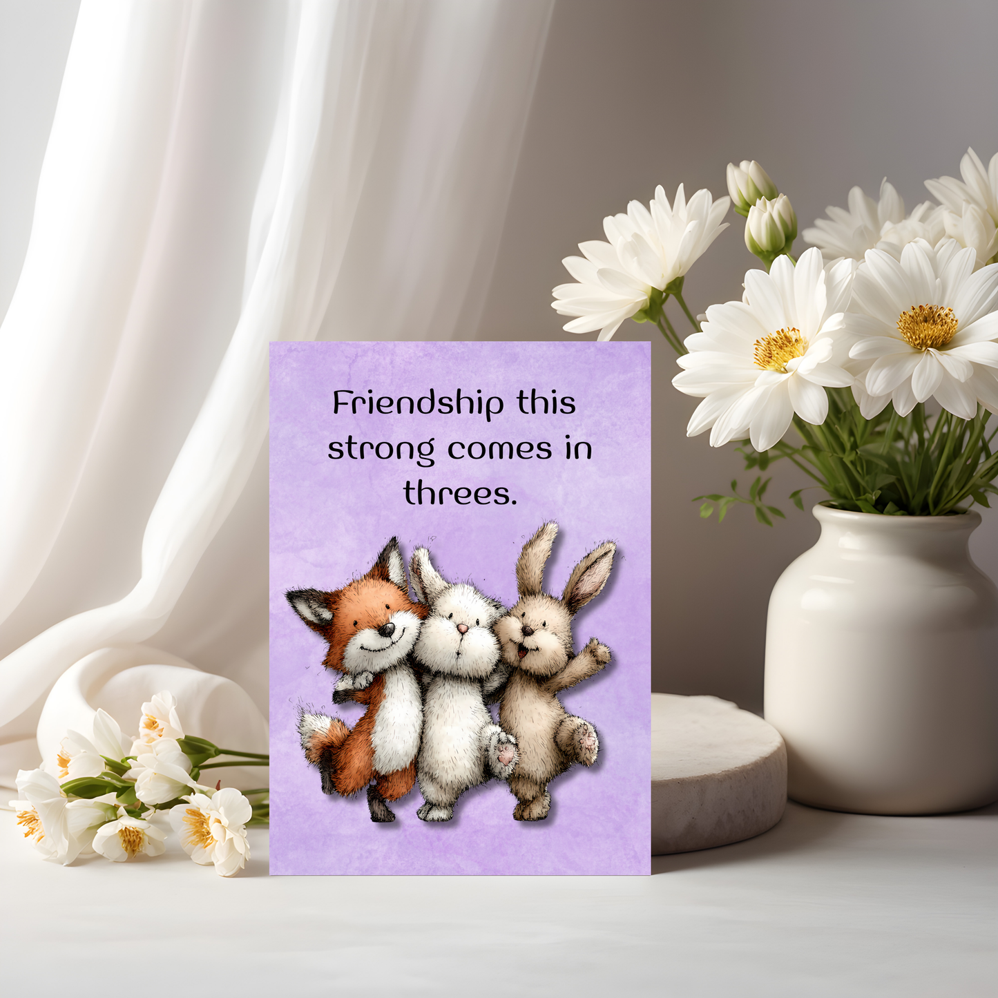 The Forever Friends Collection Greeting Cards: Friendship This Strong Comes in Threes Forest Animal Trio