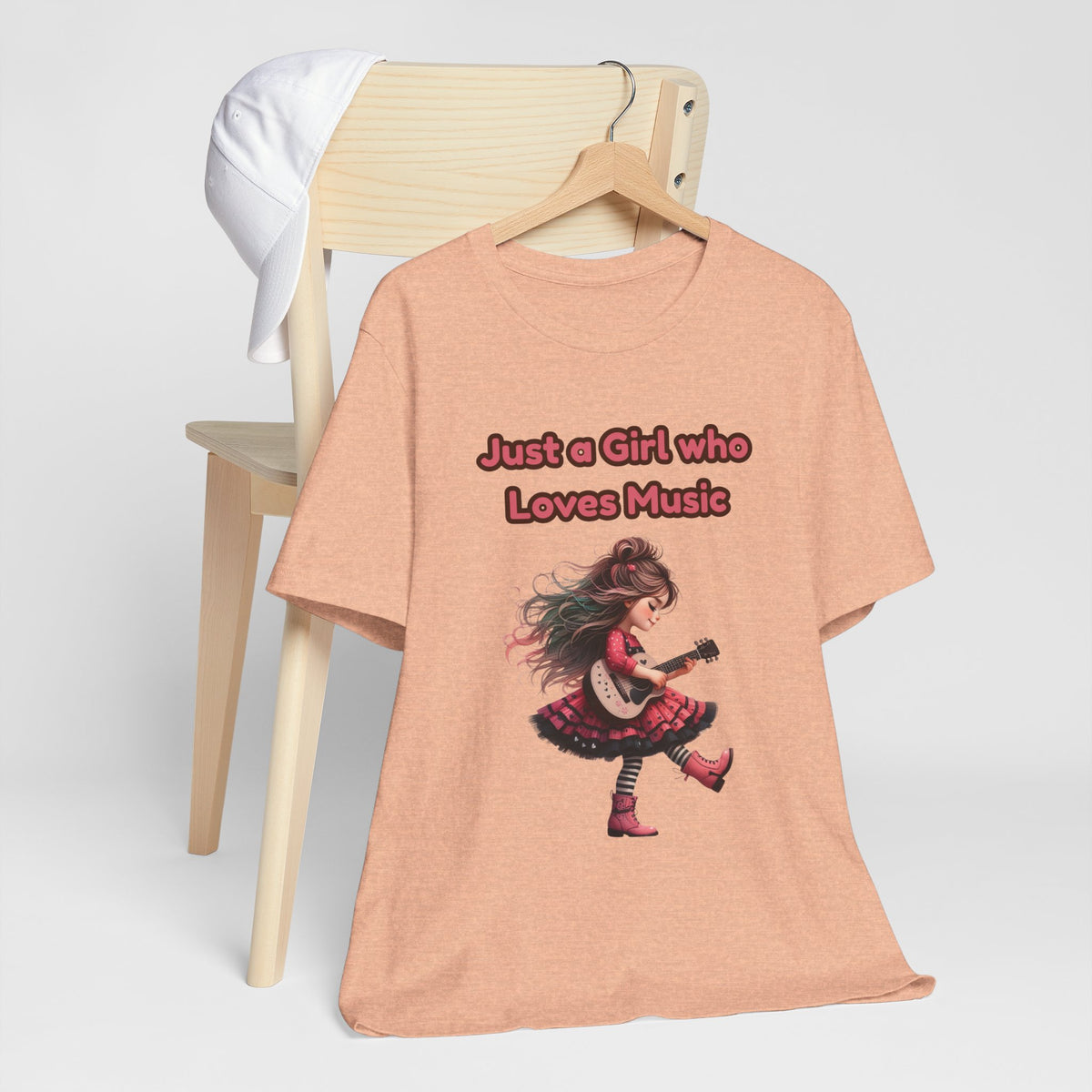 Just a Girl Who Loves Music T-Shirt — Cute Girl Guitar Graphic Tee