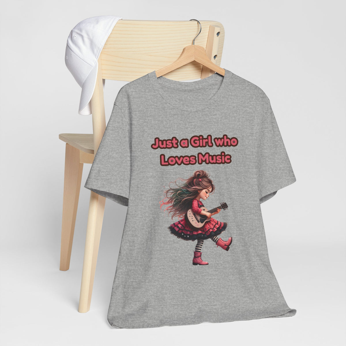 Just a Girl Who Loves Music T-Shirt — Cute Girl Guitar Graphic Tee
