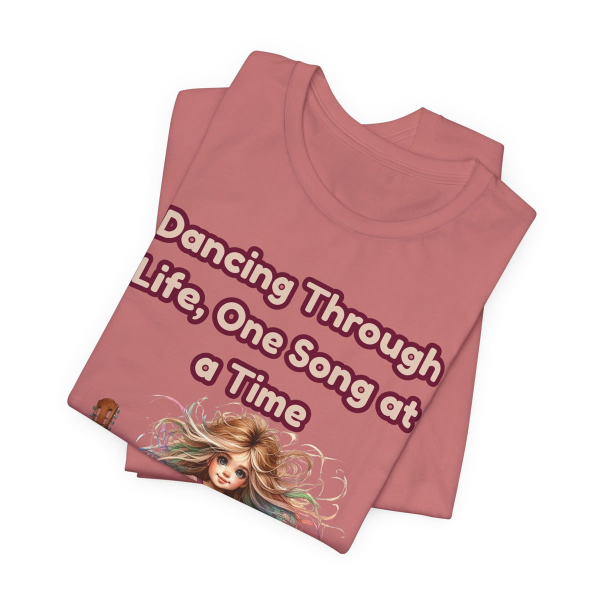 Dancing Through Life Tee — Girl with Guitar Inspirational Music Quote Shirt