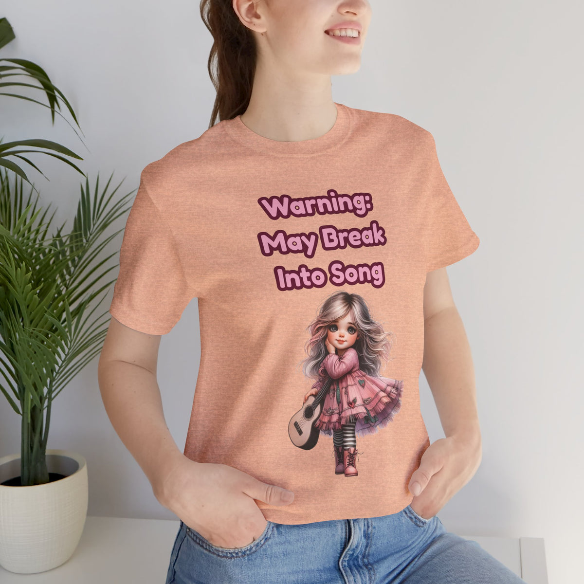 Music Lovers Warning: May Break Into Song Girl Graphic Tee