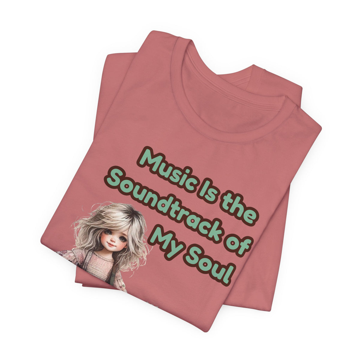 Music Is the Soundtrack of My Soul T-Shirt — Cute Girl with Guitar Tee