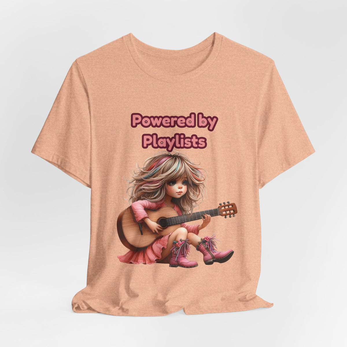 Music Lovers Powered by Playlists Guitar Tee