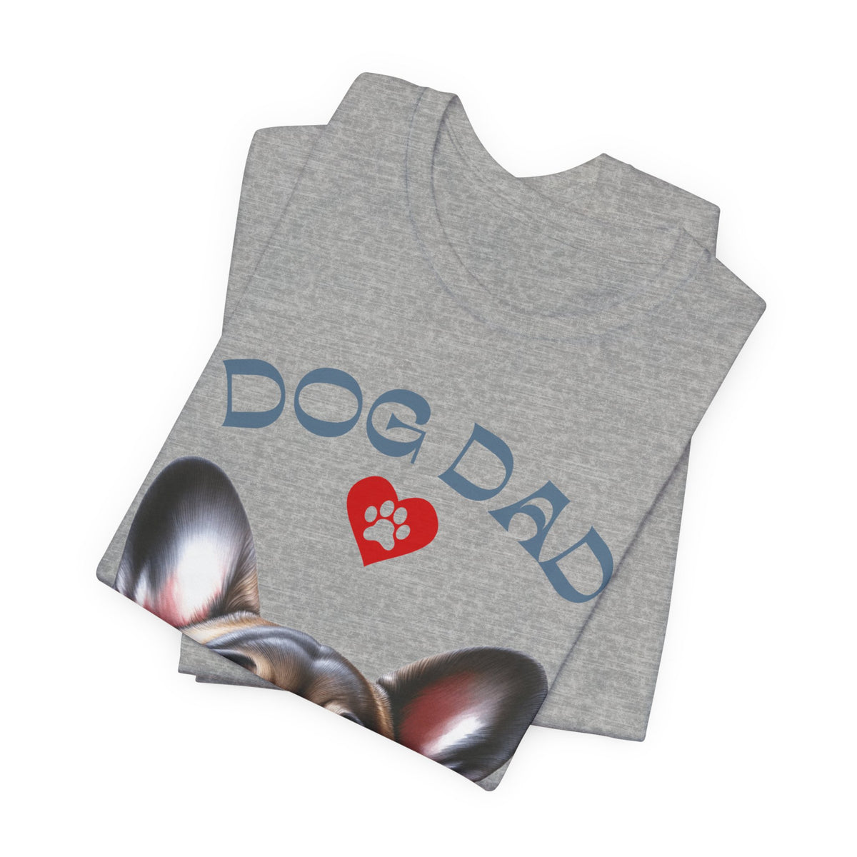 French Bulldog Dad T-Shirt – Cute French Bulldog Design with Heart Paw