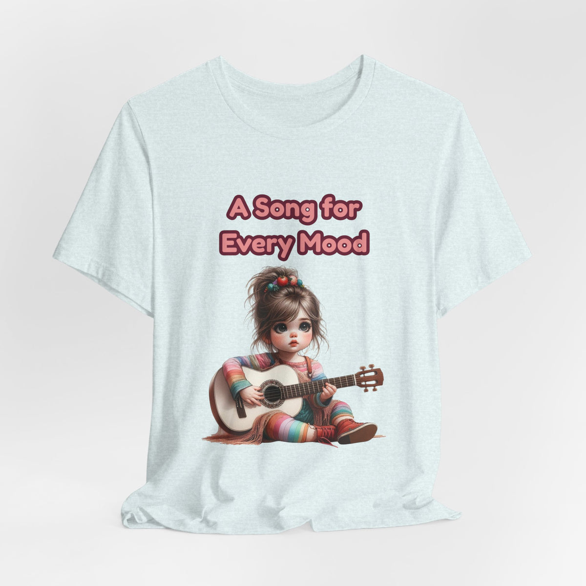 Cute Guitar Girl T-Shirt — "A Song for Every Mood" Graphic Tee