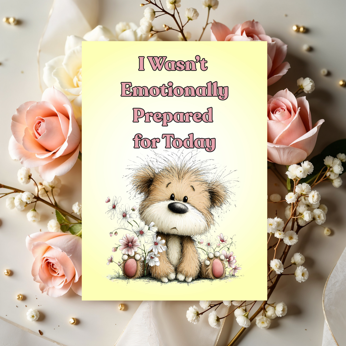 Whimsical Bear Emotional Support Greeting Card