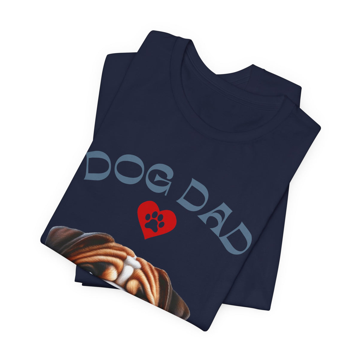 Bulldog Dad T-Shirt – Cute Bulldog Graphic Tee with Heart Paw Design
