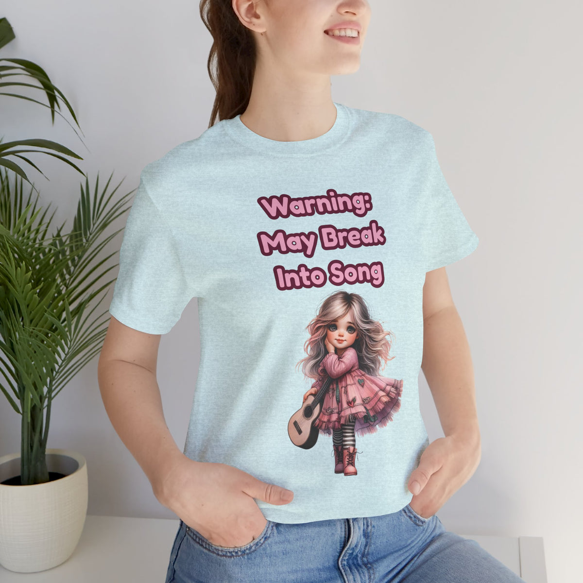 Music Lovers Warning: May Break Into Song Girl Graphic Tee