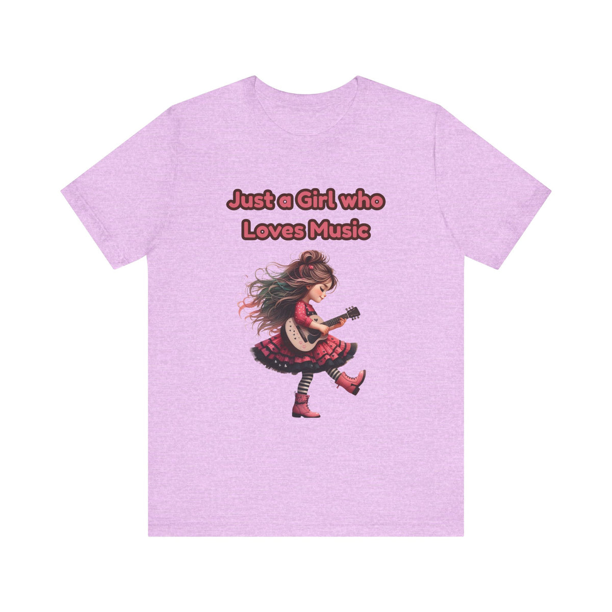 Just a Girl Who Loves Music T-Shirt — Cute Girl Guitar Graphic Tee