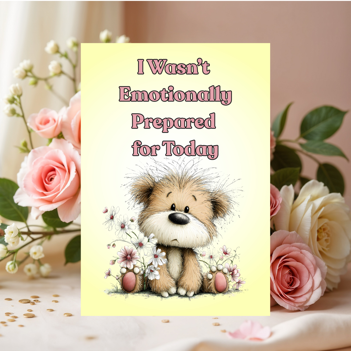 Whimsical Bear Emotional Support Greeting Card