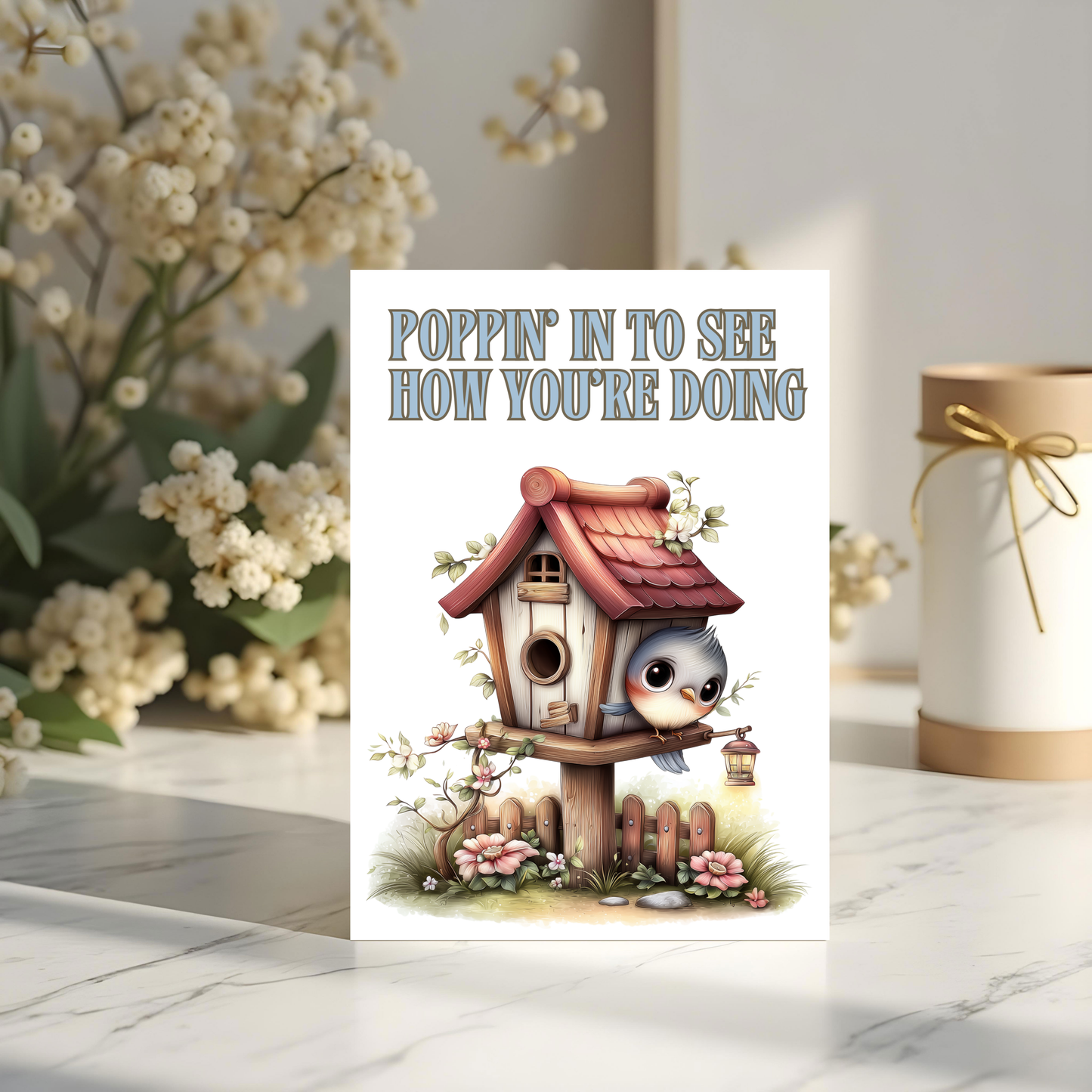 The Down Home Farm Collection Greeting Card: Poppin' In To See How You're Doing