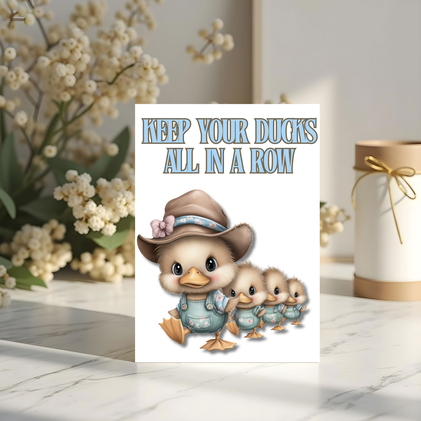 The Down Home Farm Collection Greeting Card: Keep Your Ducks All In A Row Ducks