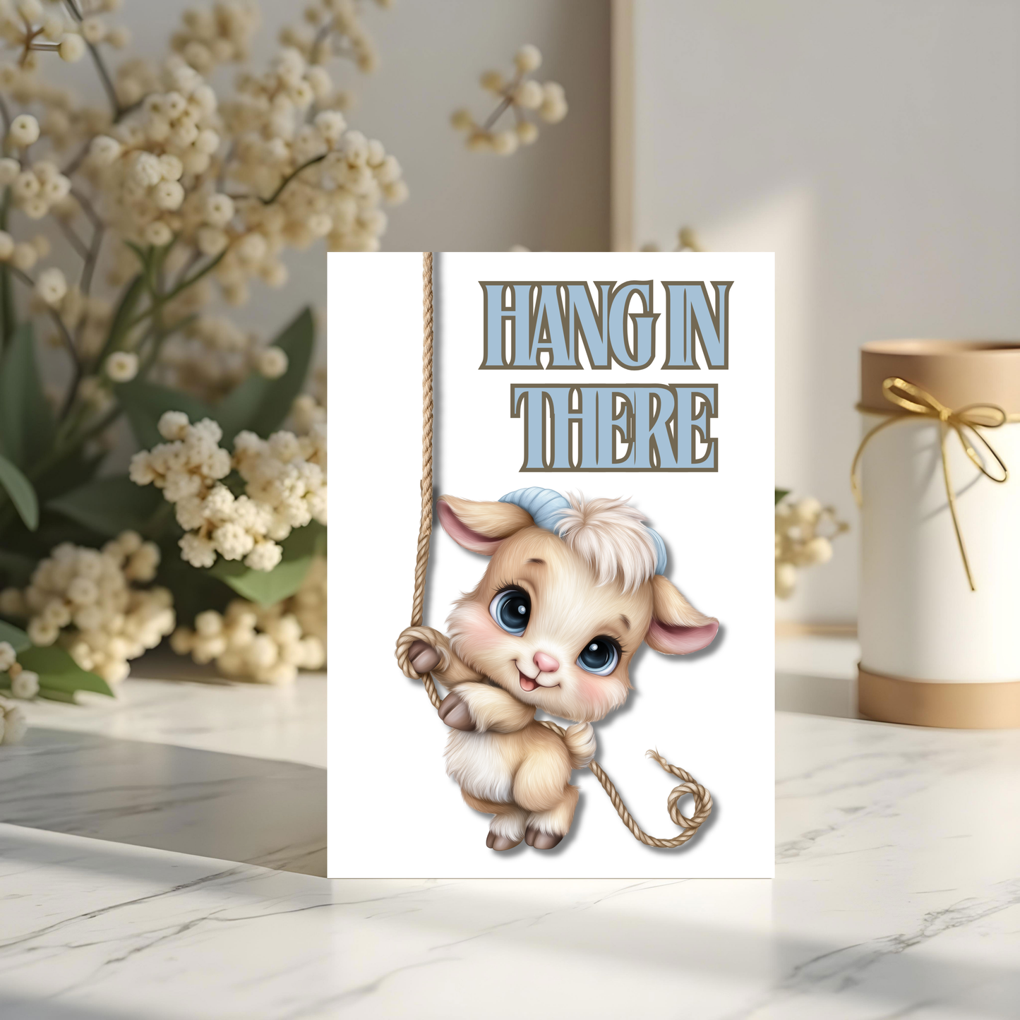 The Down Home Farm Collection Greeting Card: Hang In There Goat
