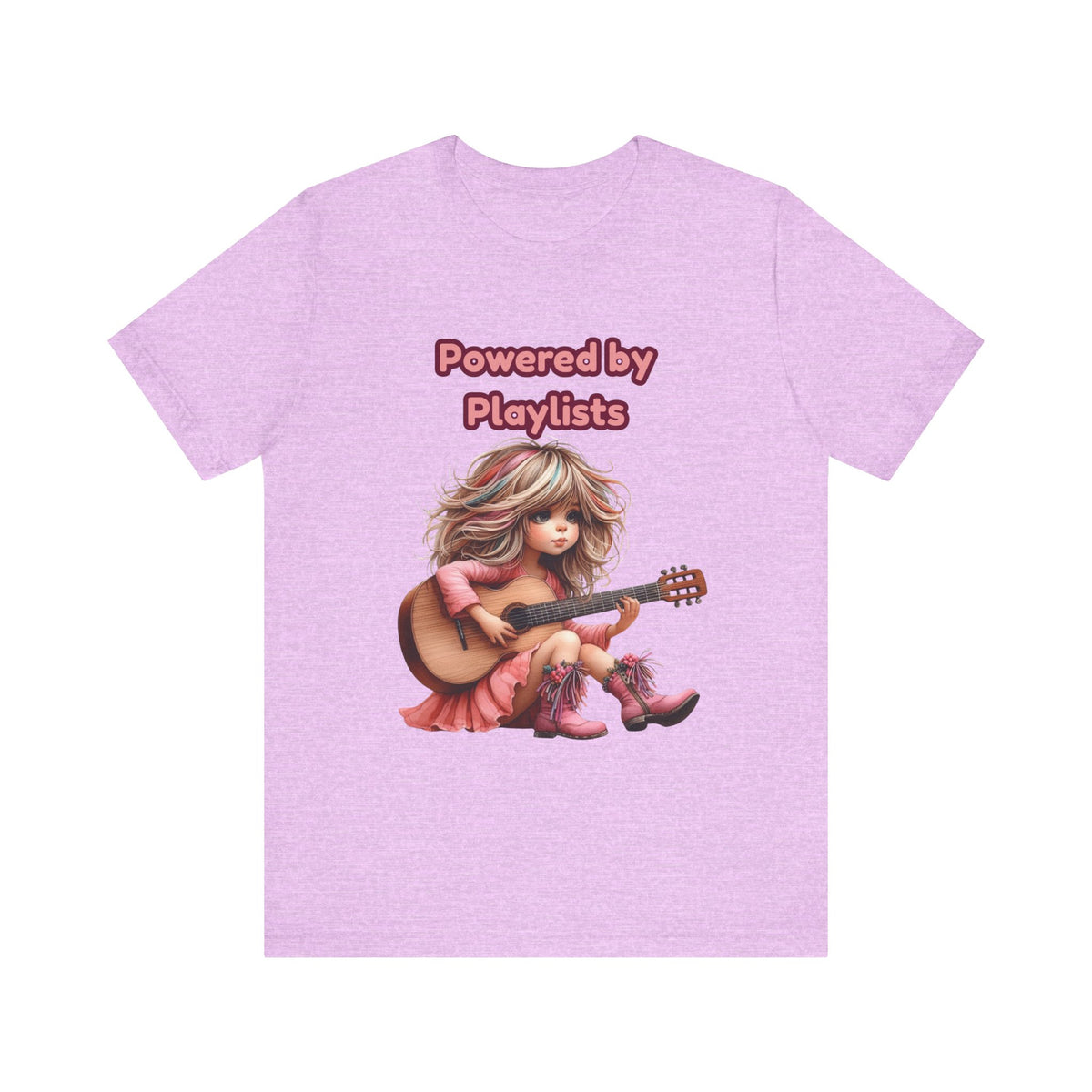 Music Lovers Powered by Playlists Guitar Tee