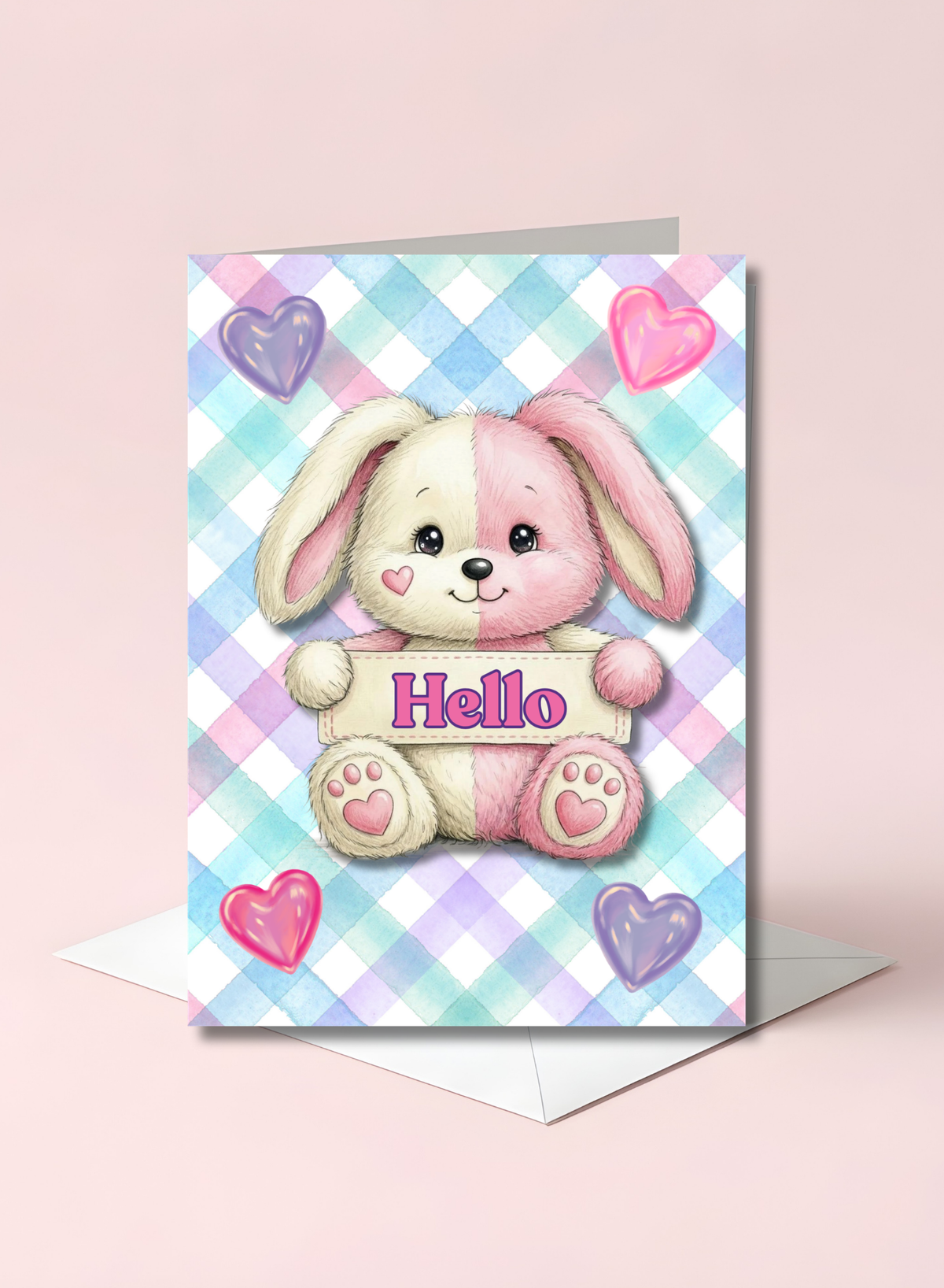 Bunny Friendly Hello Greeting Card