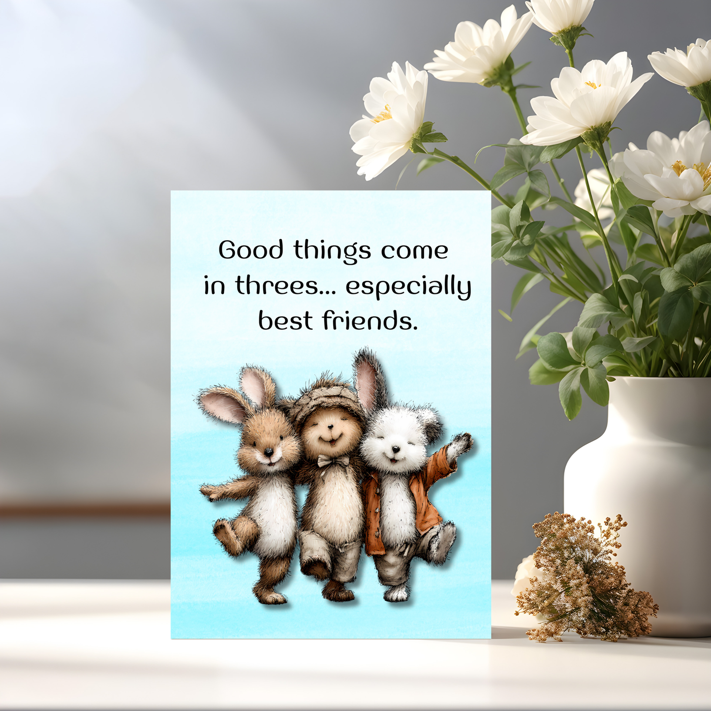 The Forever Friends Collection Greeting Card: Best Friends Also Come in Threes: Forest Friends Trio