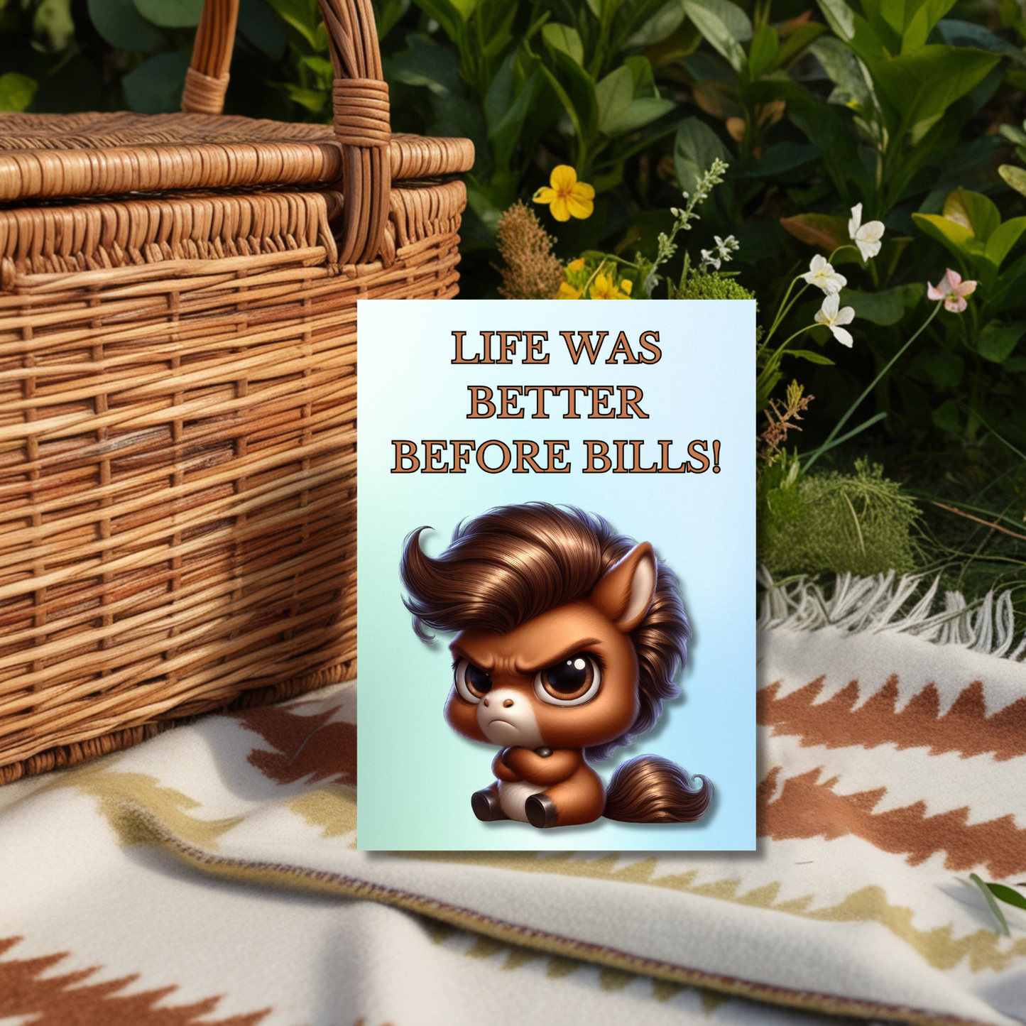 The Bitter Critter Collection Greeting Cards: Horse: Life Was Better Before Bills!