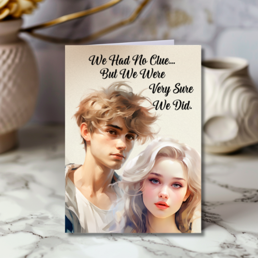 The Know It All Years Collection Greeting Card: Teen nostalgia Puppy Love We Had No Clue...But We Were Very Sure We Did.