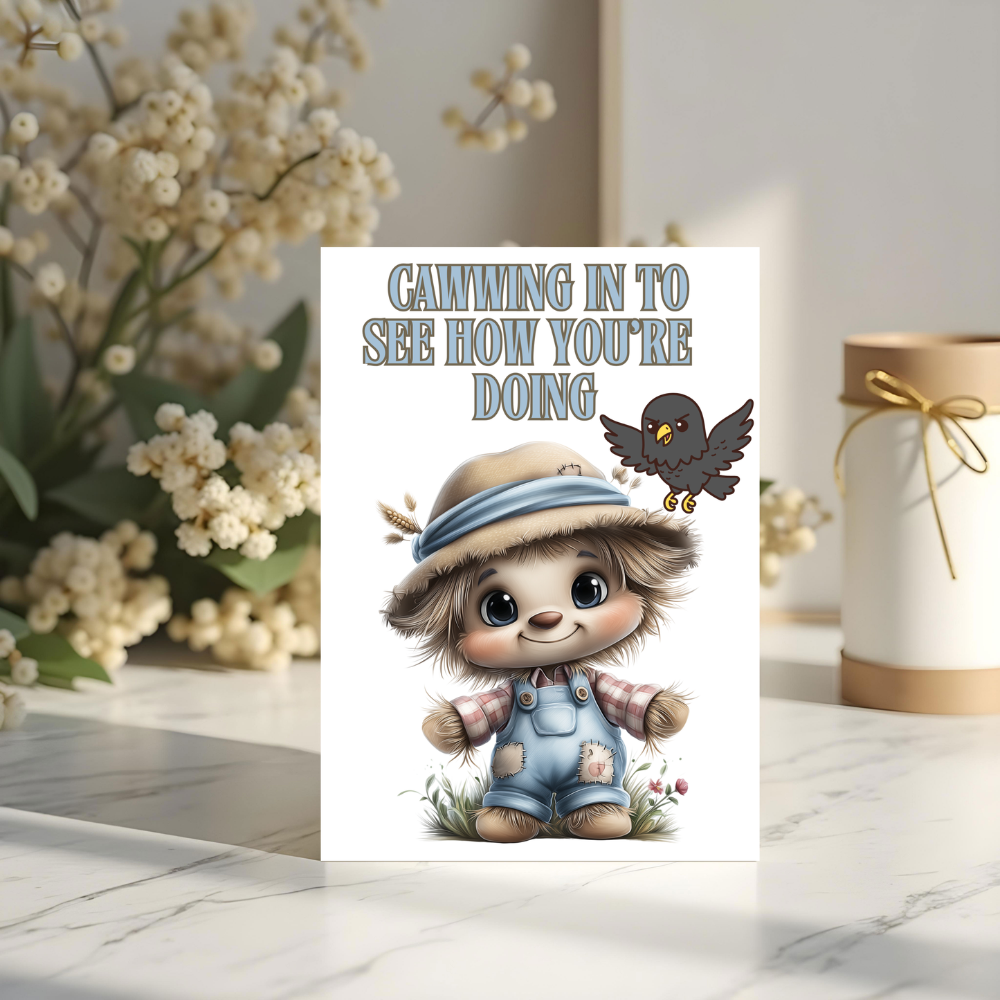 The Down Home Farm Collection Greeting Card: Cawwing In To See How You're Doing,