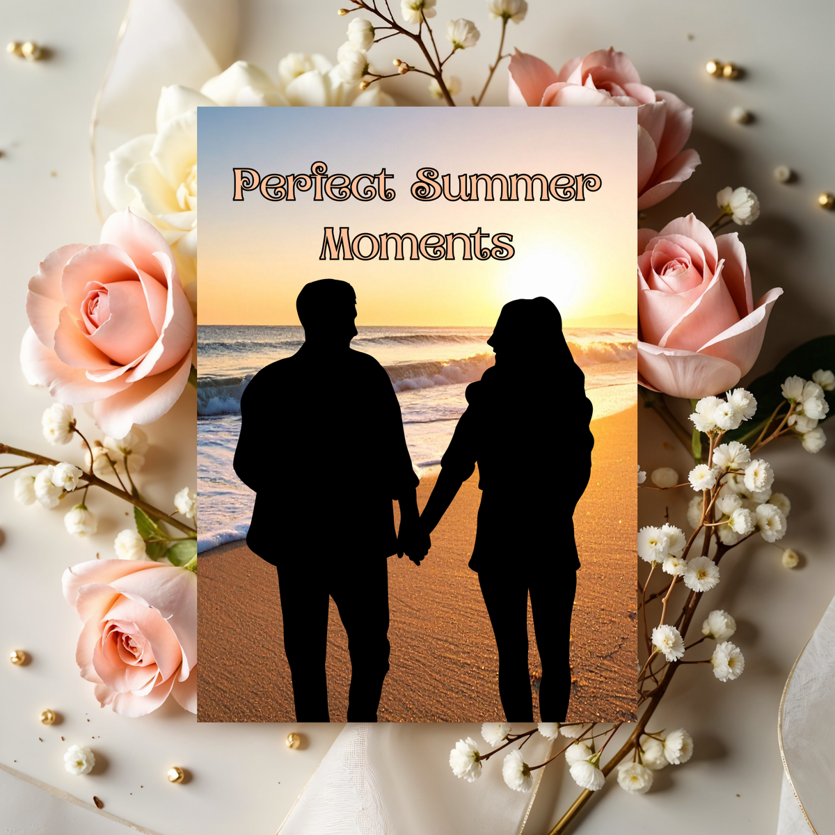 Romantic Couple's 5 x 7 Greeting Card: Perfect Summer Moments Greeting Card