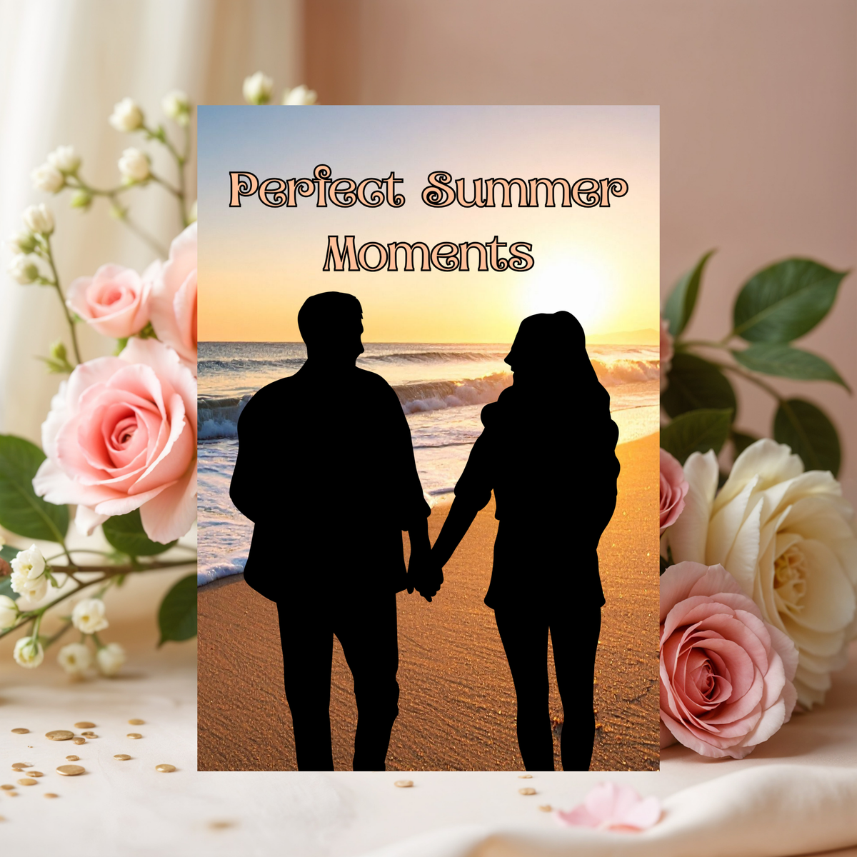 Romantic Couple's 5 x 7 Greeting Card: Perfect Summer Moments Greeting Card
