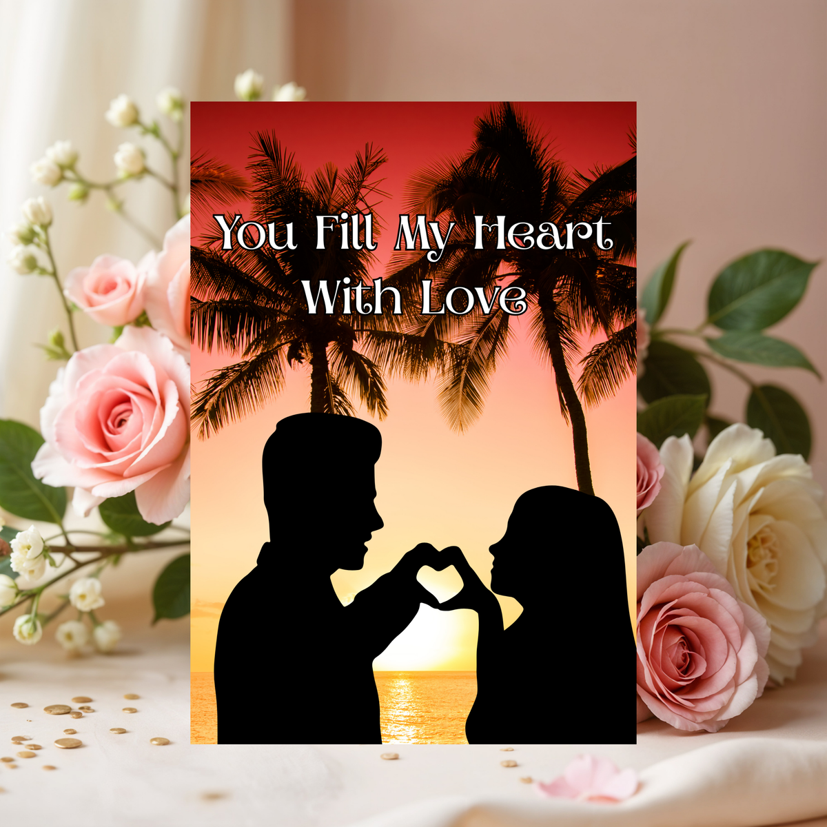 Couple's Love 5 x 7 Greeting Card: You Fill My Heart with Love