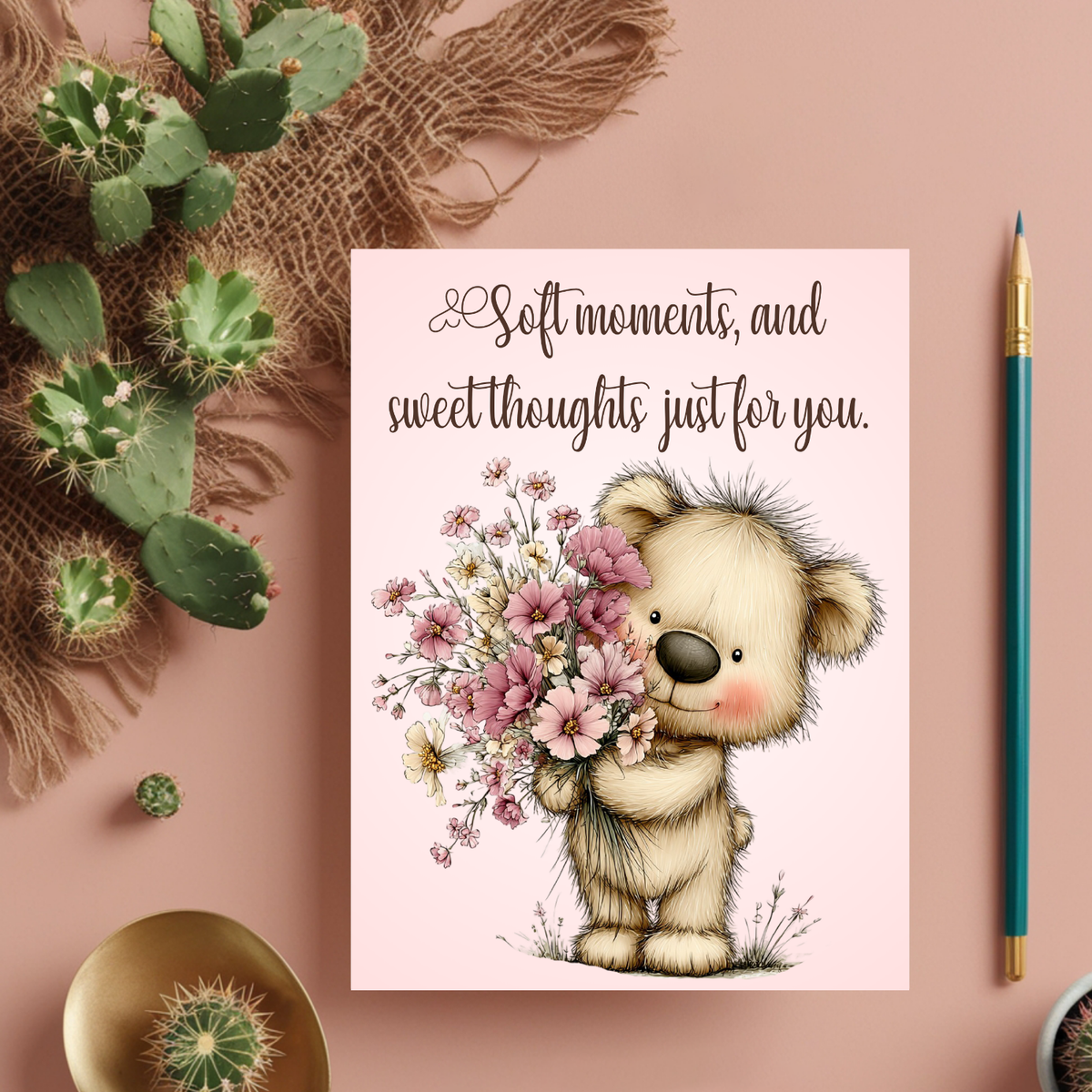 The Beautiful Blossom Bears Collection Greeting Cards: Soft Moments, and Sweet Thoughts Just For You.