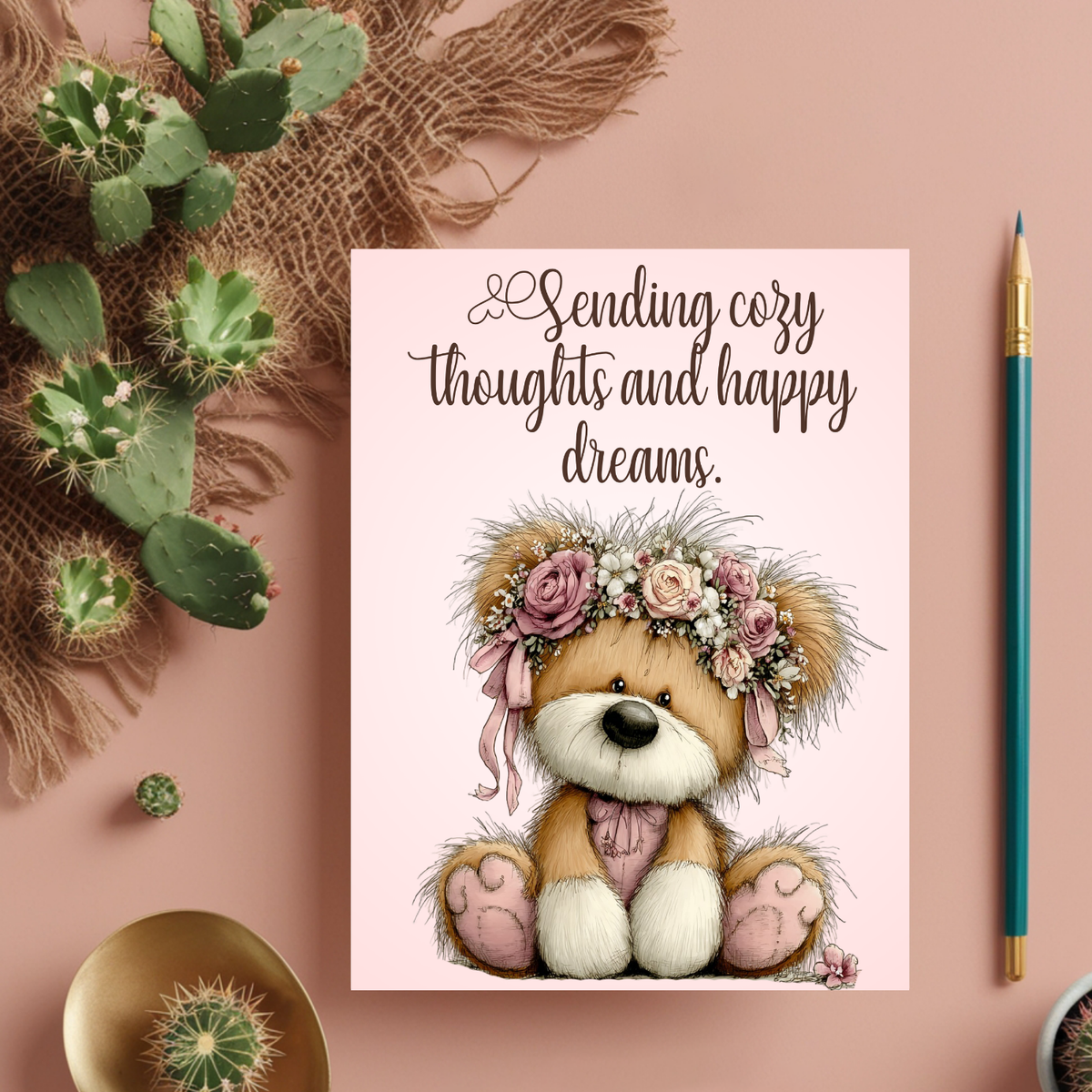 The Beautiful Blossom Bears Collection Greeting Cards: Sending Cozy Thoughts and Happy Dreams