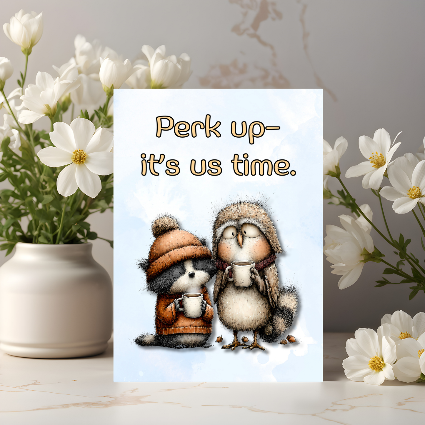 The Forever Friends Collection Greeting Card: Best Friends Bird & Cat Perk up it's us time.