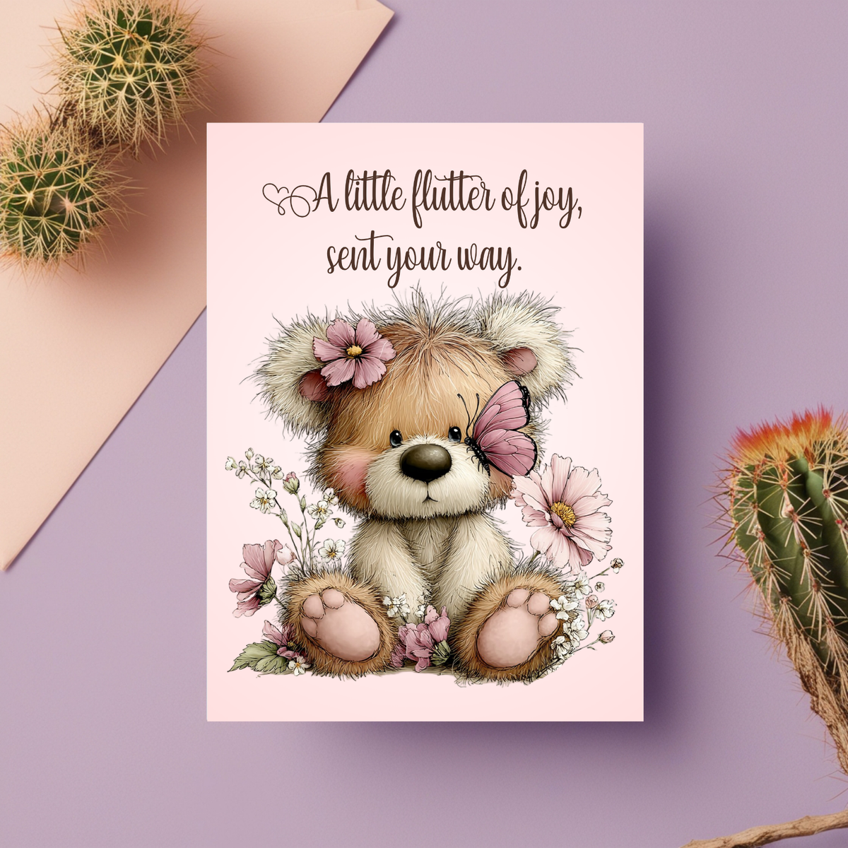 The Beautiful Blossom Bears Collection Greeting Cards: A Little Flutter of Joy Sent Your Way.