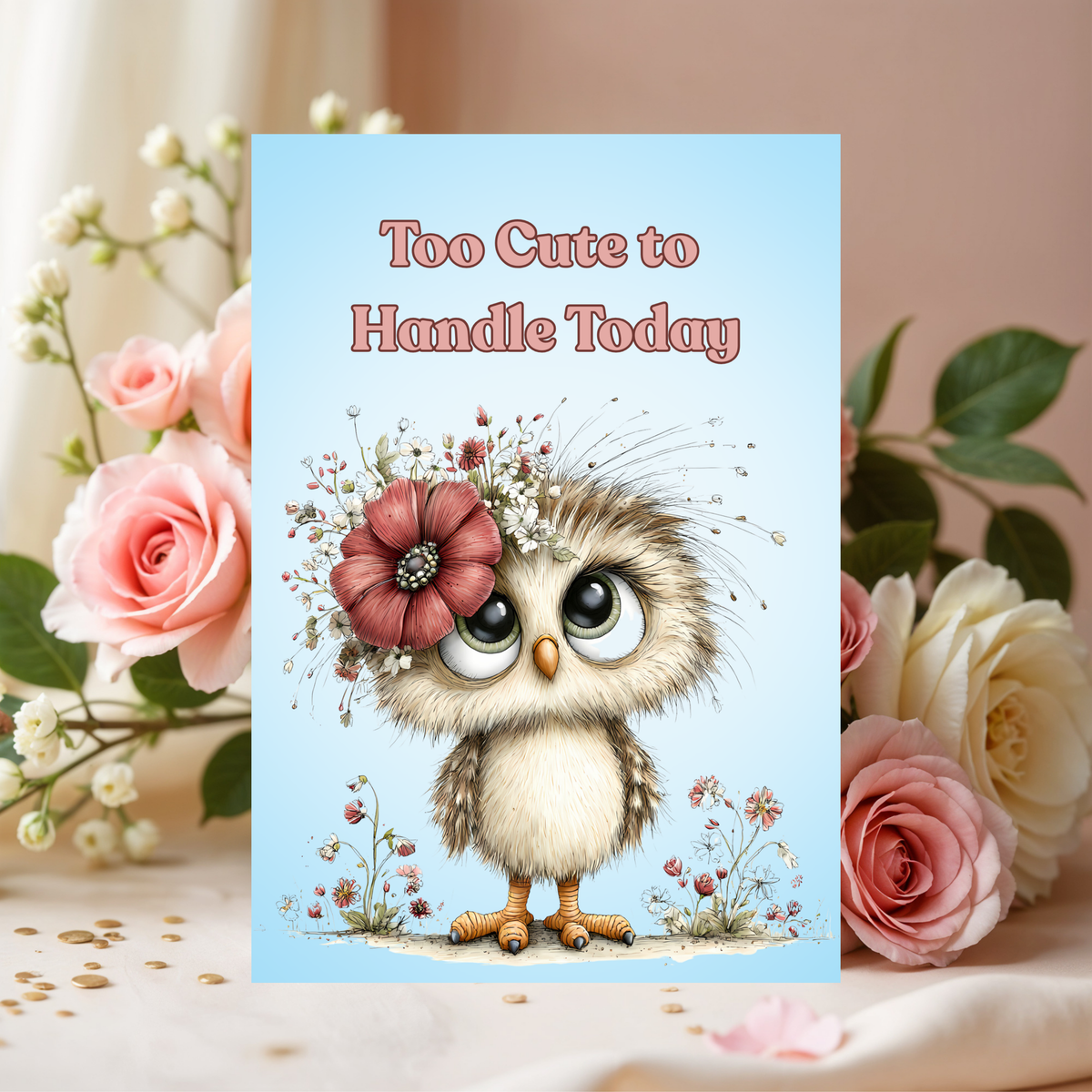 Whimsical Owl Playful Greeting Card 5 x 7