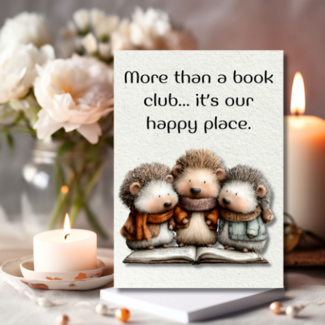 The Book Nook Collection Greeting Card: More Than A Book Club... It's Our Happy Place.