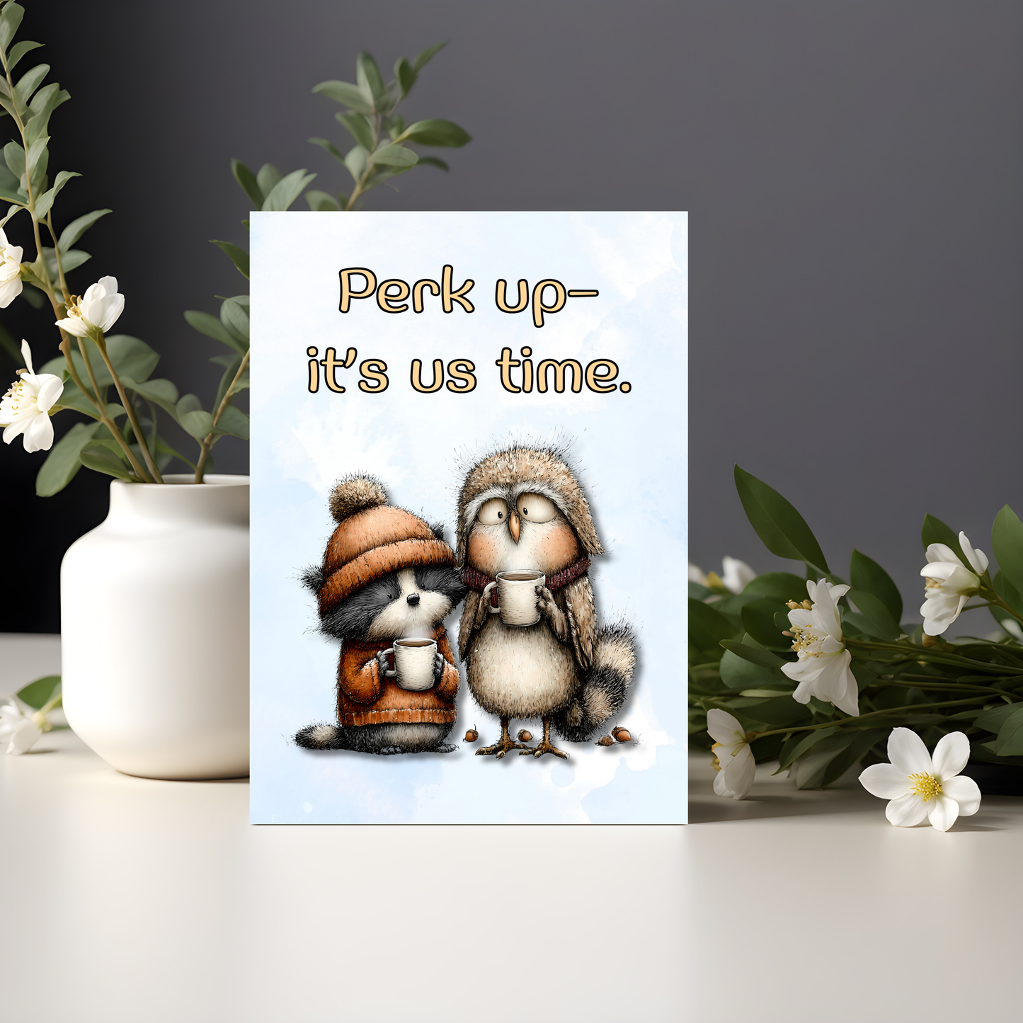 The Forever Friends Collection Greeting Card: Best Friends Bird & Cat Perk up it's us time.